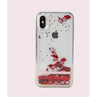 ケイトスペードニューヨーク(kate spade new york)の唇液体キラキラiphone x＆xsケース(iPhoneケース)