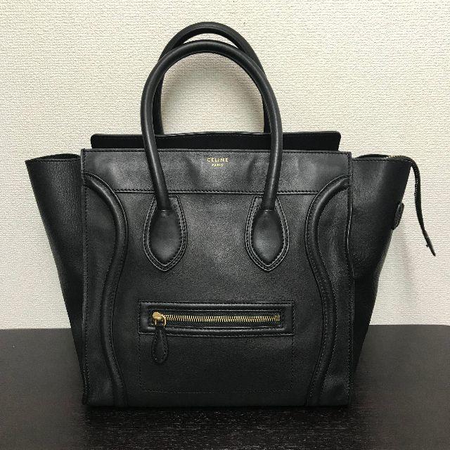 新品入荷 celine - セリーヌ ラゲージ レザー ミニショッパー 黒