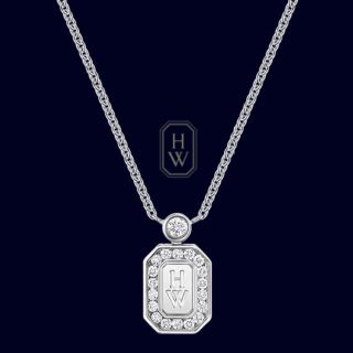 ハリーウィンストン(HARRY WINSTON)のハリーウィンストン ロゴ ダイヤモンドネックレス WG 保証書付き 最終お値下げ(ネックレス)