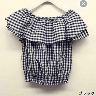 レトロガール(RETRO GIRL)のギンガムチェックのオフショルトップス(Tシャツ(半袖/袖なし))