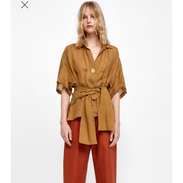 ZARA(ザラ)のZARA リネンシャツ S レディースのトップス(シャツ/ブラウス(長袖/七分))の商品写真