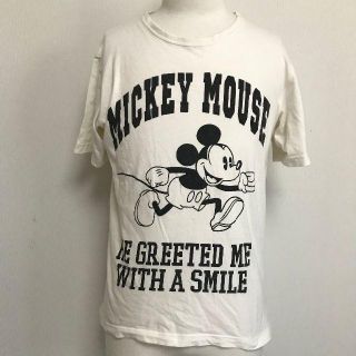 ディズニー(Disney)の大人気！ミッキー ディズニー Tシャツ L メンズ 白 半袖(Tシャツ/カットソー(半袖/袖なし))