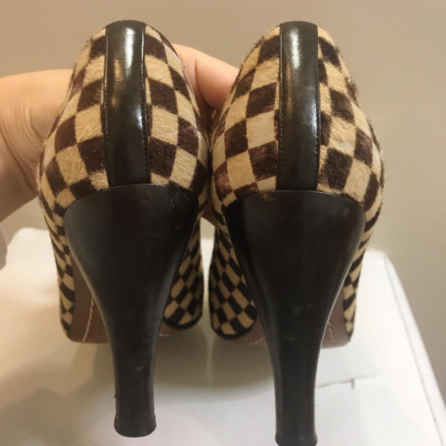 LOUIS VUITTON - ルイヴィトン ハラコダミエ パンプスの通販 by ... ルイヴィトン ハラコダミエ パンプス
