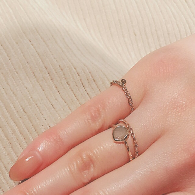 agete(アガット)のK10チェーンピンキーリング レディースのアクセサリー(リング(指輪))の商品写真