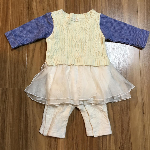 kid’s zoo(キッズズー)のチュールスカート付きロンパース キッズ/ベビー/マタニティのベビー服(~85cm)(ロンパース)の商品写真