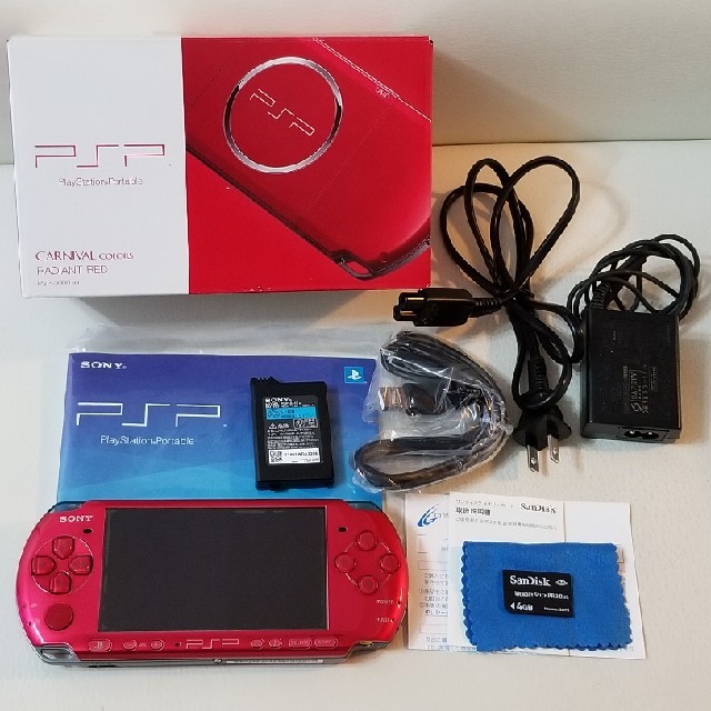 PlayStation Portable(プレイステーションポータブル)のPSP-3000 RP RADIANT RED エンタメ/ホビーのゲームソフト/ゲーム機本体(携帯用ゲーム機本体)の商品写真