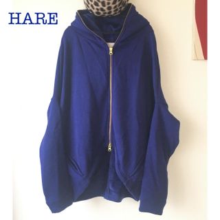 ハレ(HARE)のHARE ブルードルマンスリーブパーカー 裏起毛 ルーズシルエット ほぼ未使用(パーカー)