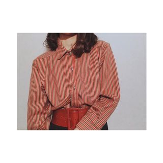 フラワー(flower)の古着屋 昭和レトロ ストライプ 柄シャツ(シャツ/ブラウス(長袖/七分))