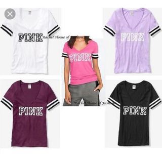 ヴィクトリアズシークレット(Victoria's Secret)のVictoria’s Secret Pink 白色のトップス(Tシャツ(半袖/袖なし))