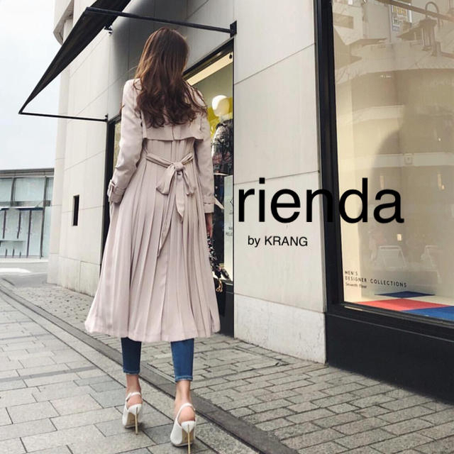 rienda バックプリーツトレンチコート