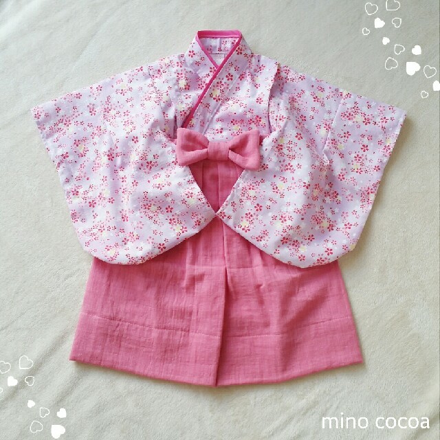 momoさま専用 handmade baby HAKAMA 80-90cm キッズ/ベビー/マタニティのベビー服(~85cm)(和服/着物)の商品写真