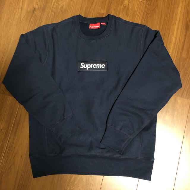 supreme box logo crewneck navy M 18AW