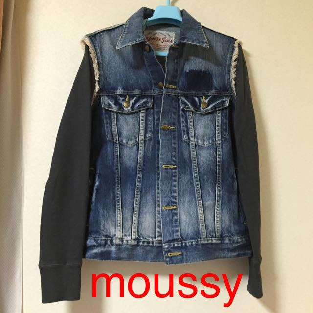 moussy(マウジー)のmoussy★スエット×デニムジャケット レディースのジャケット/アウター(Gジャン/デニムジャケット)の商品写真