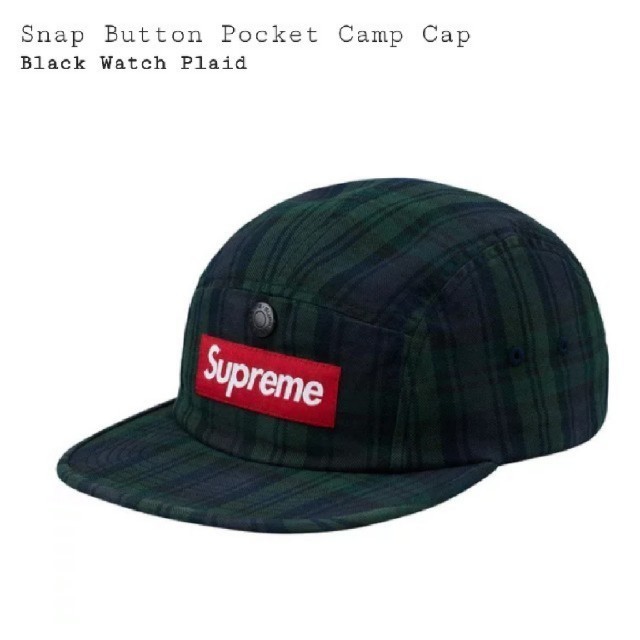 ペイズリーSupreme Plaid Camp Cap Check ブラックウォッチ 柄