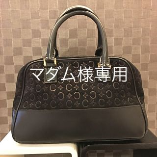 セリーヌ(celine)のマダム様専用 オールド セリーヌ マカダム柄 ピンクサテン×ブラック(ハンドバッグ)