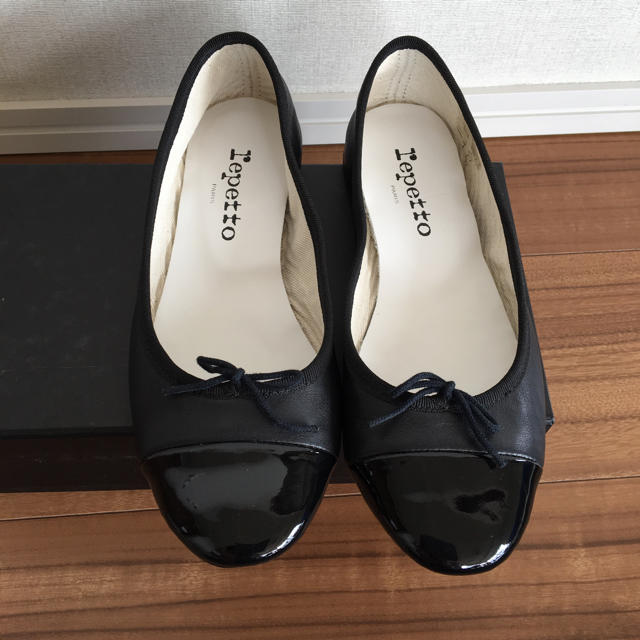 ほぼ未使用 レペット バレエシューズ ブラック 36 レザー エナメル