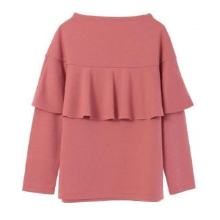 ダブルクローゼット(w closet)の【w closet】ボトルネックフリル付きプルオーバー くすみピンク Fサイズ(カットソー(長袖/七分))