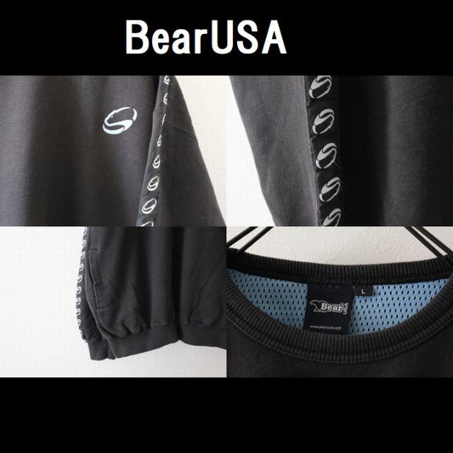 Bear USA(ベアー)のBear USA　ベアーUSA　スウェット　古着　袖ロゴ メンズのトップス(スウェット)の商品写真