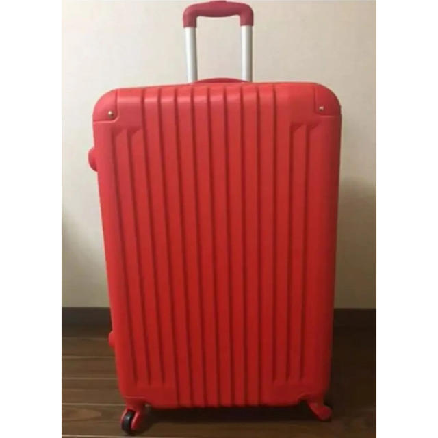 新品未使用超軽量　LL スーツケース 赤　レッド　ダブルファスナー　大型　 レディースのバッグ(スーツケース/キャリーバッグ)の商品写真