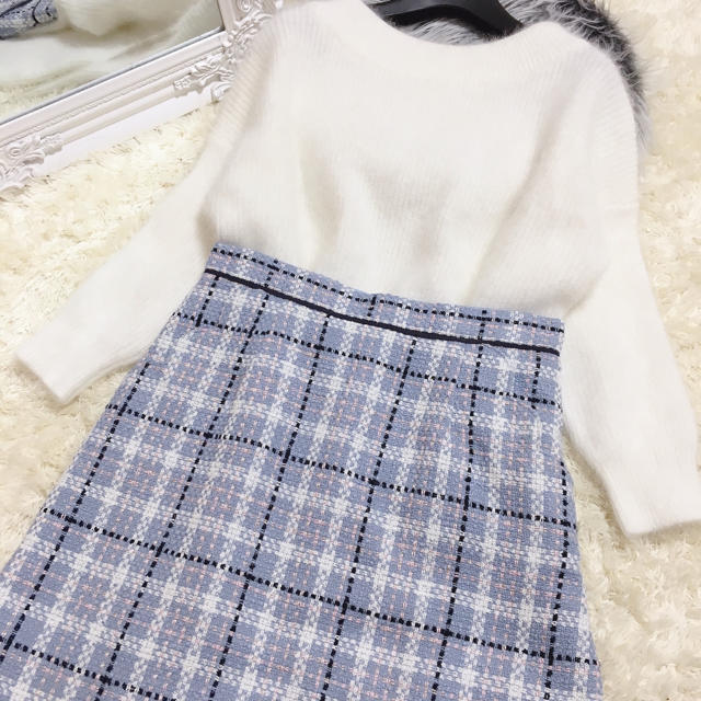 Rirandture(リランドチュール)のRirandture♡チェックツイード台形ミニスカート レディースのスカート(ミニスカート)の商品写真