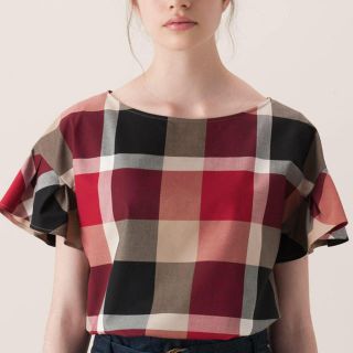 バーバリーブルーレーベル(BURBERRY BLUE LABEL)の美品 人気 ブルーレーベル クレストブリッジ チェック 2way ブラウス(シャツ/ブラウス(半袖/袖なし))