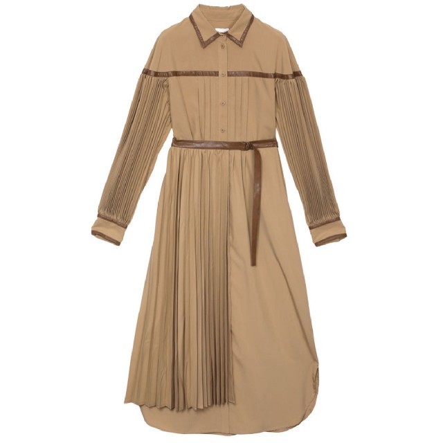 Ameri VINTAGE(アメリヴィンテージ)の新品タグ　アメリヴィンテージ　PLEATS BELT LAYERED DRESS レディースのワンピース(ロングワンピース/マキシワンピース)の商品写真