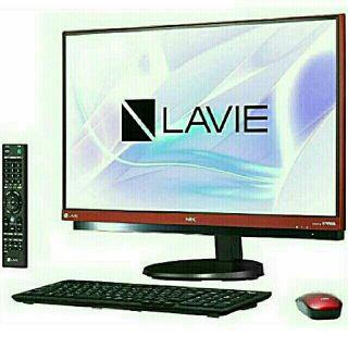 エヌイーシー(NEC)のLaVie DA770HAR 赤（i7/7500U/8GB/3TB/BD/TV）(デスクトップ型PC)