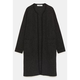 ザラ(ZARA)の新品 ZARA ロングコート 黒 Ｌ タグ付き(ロングコート)