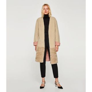 ザラ(ZARA)の新品 ZARA ベージュ ロングコート M タグ付き(ロングコート)