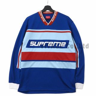 シュプリーム(Supreme)のSupreme Warm Up Hockey Jersey 青S(Tシャツ/カットソー(七分/長袖))