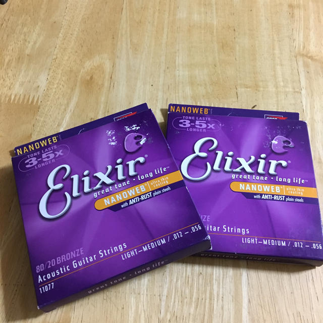 Elixir エリクサー ライトミディアム ブロンズ 2セット 楽器のギター(弦)の商品写真