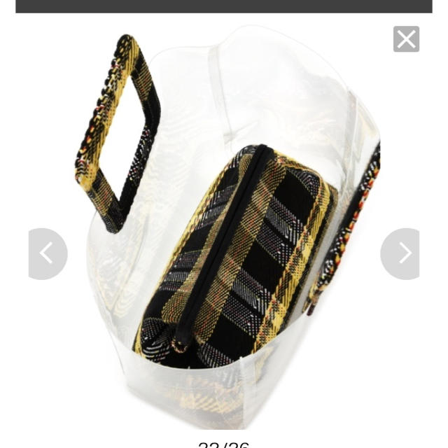 Mila Owen(ミラオーウェン)の ミラオーウェン クラッチ付きクリアバッグ イエロー レディースのバッグ(トートバッグ)の商品写真