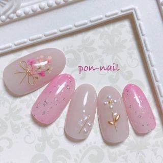 新作♡押し花ブーケネイル♡色変更無料！☺︎