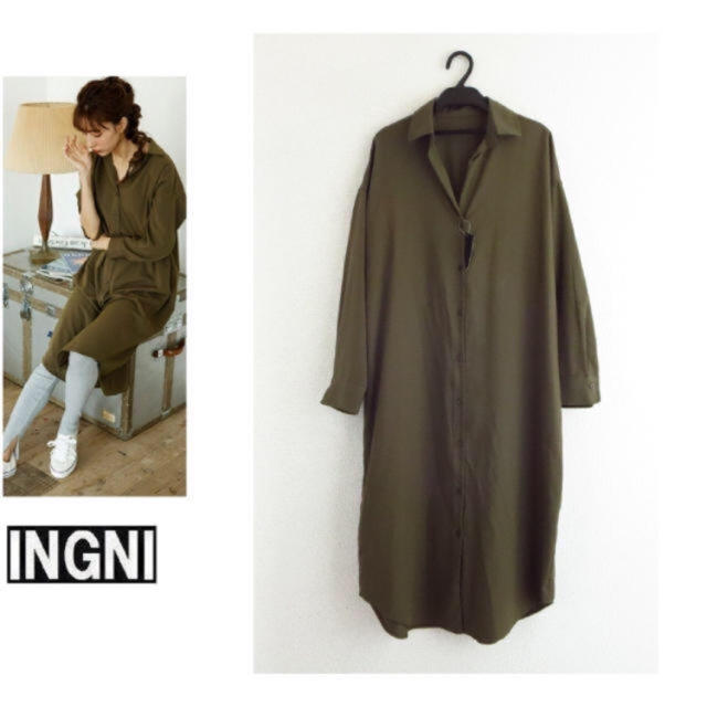 INGNI(イング)の新品2018★INGNI★ロングシャツ／ワンピース レディースのワンピース(ロングワンピース/マキシワンピース)の商品写真