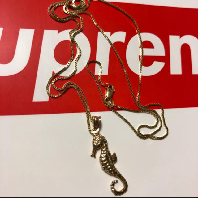 最終値 Supreme seahorse pendant ネックレス 14k