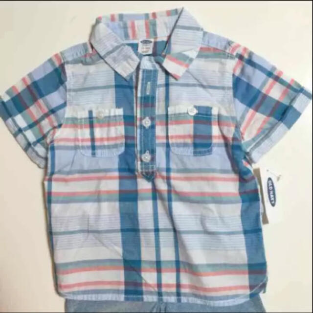 Old Navy(オールドネイビー)のOLDNAVY☆新品☆80☆男の子上下セット キッズ/ベビー/マタニティのベビー服(~85cm)(シャツ/カットソー)の商品写真