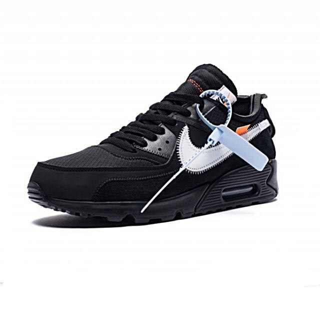 メンズOFF-WHITE × NIKE AIR MAX 90 BLACK 27.5cm