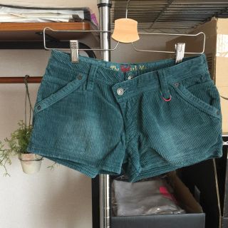 リダーク(RE DARK)のコーデュロイ ショートパンツ ダークグリーン ショーパン 24サイズ(ショートパンツ)