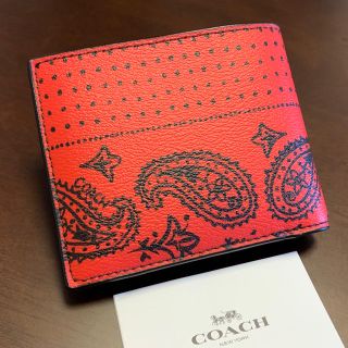 コーチ(COACH)の新品正規 COACH コーチ ２つ折りレザー財布 取り外し可能カードケース付き(折り財布)