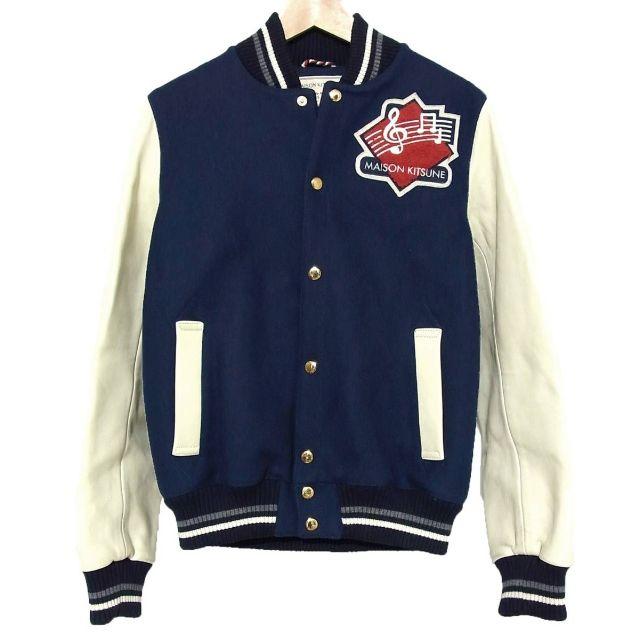 MAISON KITSUNE メゾンキツネ 袖レザー ワッペン スタジャン S MAISON KITSUNE メゾンキツネ 袖レザー ワッペン スタジャン S