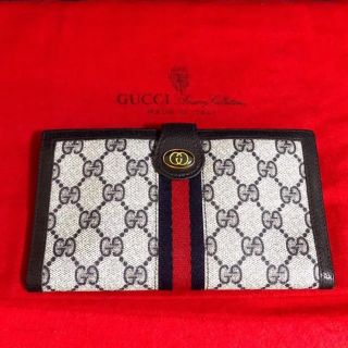 グッチ(Gucci)の美品 貴重 グッチ シェリーライン ネイビー 長財布 二つ折り サイフ(財布)