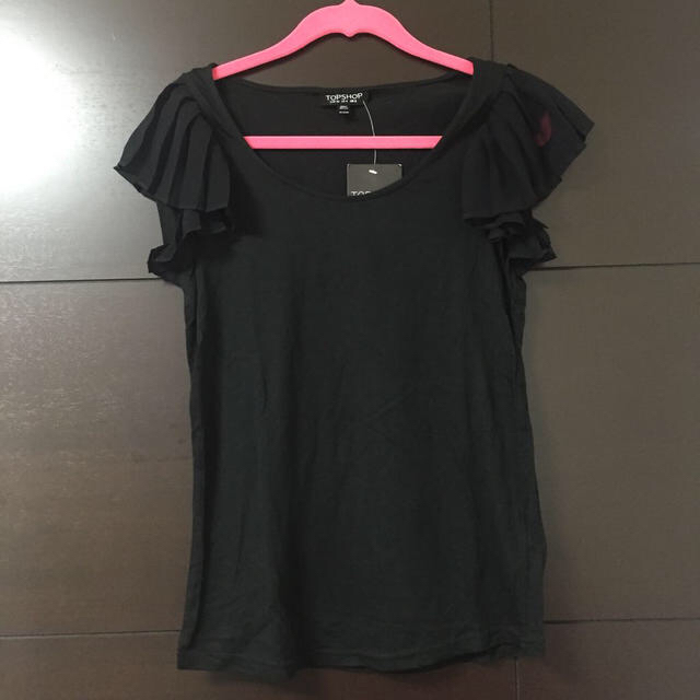 TOPSHOP(トップショップ)のTOPSHOP シフォンフリル袖Tシャツ レディースのトップス(Tシャツ(半袖/袖なし))の商品写真