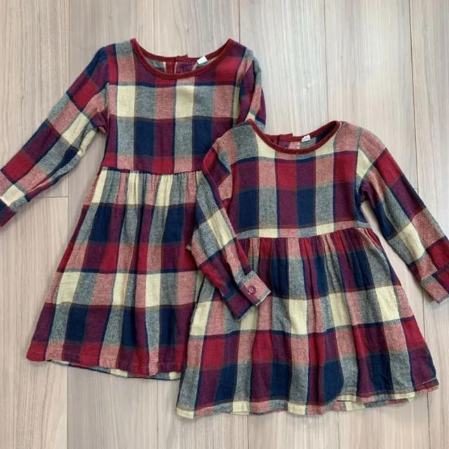 BREEZE(ブリーズ)のダブルレインボー♡お揃いワンピース100＆120 キッズ/ベビー/マタニティのキッズ服女の子用(90cm~)(ワンピース)の商品写真