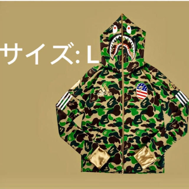 A BATHING APE(アベイシングエイプ)の【今月限り掲載】Ｌ BAPE SHARK HOODIE BAPE® GREEN メンズのトップス(パーカー)の商品写真