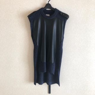 ミハラヤスヒロ(MIHARAYASUHIRO)の【ippepa様専用】ミハラヤスヒロ フェイクレザー✖︎ニットベスト(ニット/セーター)