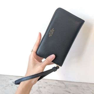 スマイソン(Smythson)の【新品】Smythson Dover 長財布 ブラック iPhone収納 黒(財布)