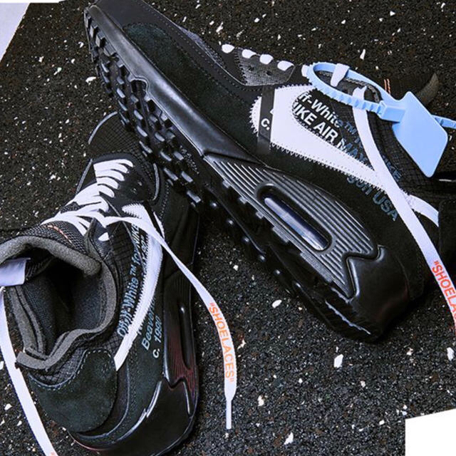 OFF-WHITE NIKE AIR MAX 90 黒  28.5 US10.5スニーカー