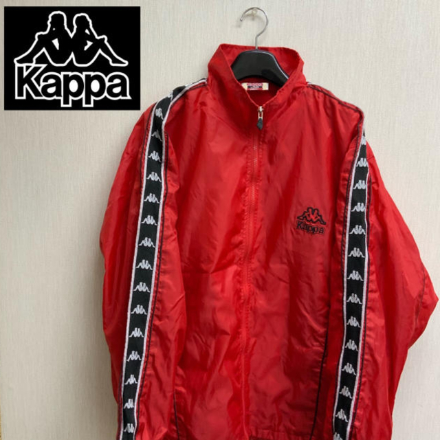 Kappa(カッパ)の 【 Kappa 】レッド ナイロンジャケット Lサイズ メンズのジャケット/アウター(ナイロンジャケット)の商品写真