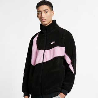 ナイキ(NIKE)のNIKE ビッグスウッシュ ボア ジャケットxl 国内正規品 ピンク (ナイロンジャケット)