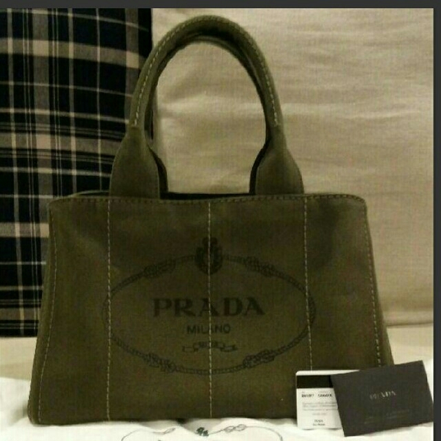 PRADA カナパ ハンドバッグ 1BG642 トートバッグ　MILITARE横約37cm